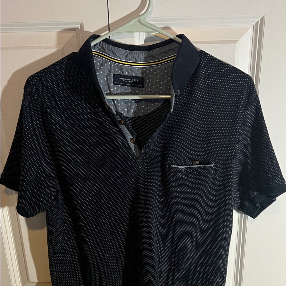 Denim & Flower Navy Polo Shirt